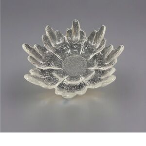 🔥 Vintage Pukeberg Alaska - Ice Textured Elegant Glass Bowl Art Piece 1970’s